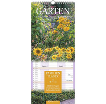 Calendrier planificateur familial avec des motifs de jardin
