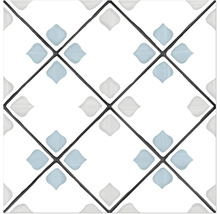 Motif de carreaux avec des motifs floraux