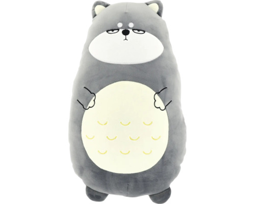 Grauer Kuscheltier-Hund als Kissen