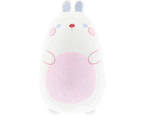 Peluche lapin blanche avec des détails roses