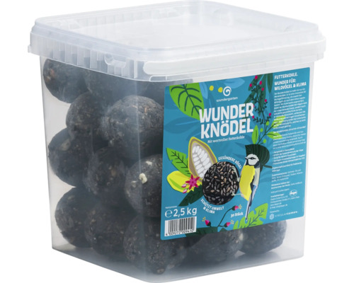 Wundergarten Boulettes miracles 30 pièces 2.5 kg Seau de boules énergétiques Wunder pour oiseaux sauvages et climat, poids net 2,5 kilogrammes