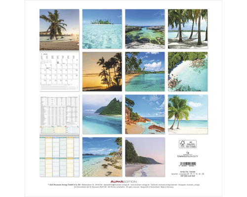 Wandkalender mit tropischen Strandmotiven
