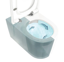 WC suspendu à fond creux avec rinçage à effet tourbillon