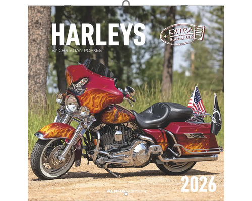 Harleys Kalender 2026 mit Abbildung eines Motorrads