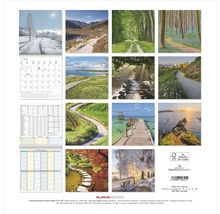 Wandkalender mit Naturmotiven, Kalendarium und Umweltkonzept Logo
