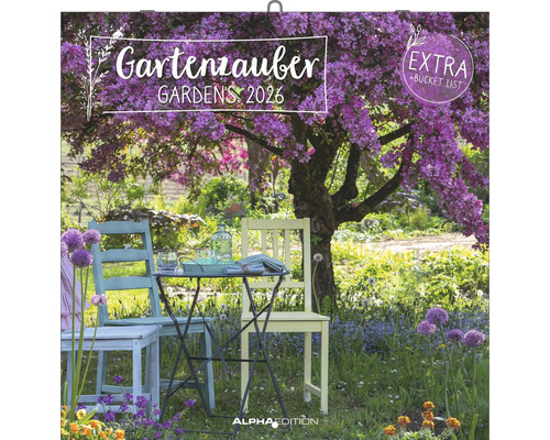 Gartenzauber Gärten Kalender 2026 mit Gartenszene