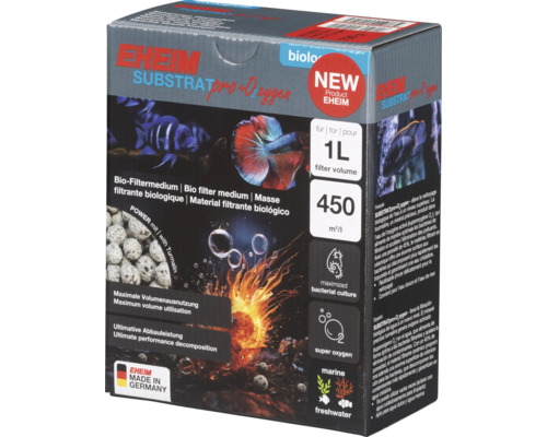 Emballage Eheim Substrat Pro Plus Oxygen Bio-Filtermedium avec poissons