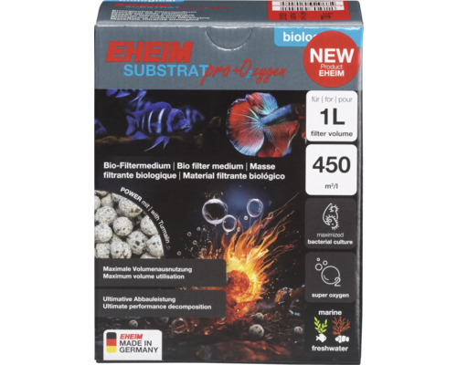 Subtrat de filtre EHEIM SUBSTRATpro+ O₂xygen env. 1 l 730 g EHEIM Substrat Pro Oxygène Bio-Filtermedium Paquet de 1 litre