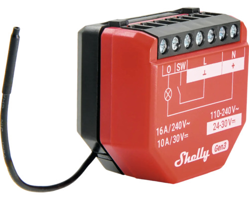 Shelly Gen3 LoRa Add-on Schalter rot 2 St. Shelly Gen3 Relais zur Hausautomation