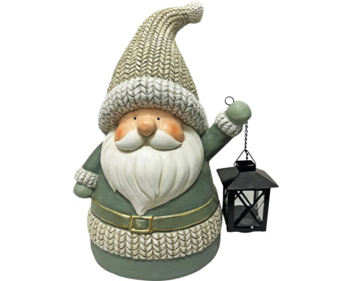 Dekofigur Weihnachtswichtel mit Laterne