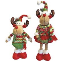 Zwei Rentierfiguren als Weihnachtsdekoration