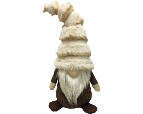 Dekorativer Zwerg mit Fellmütze und Bart