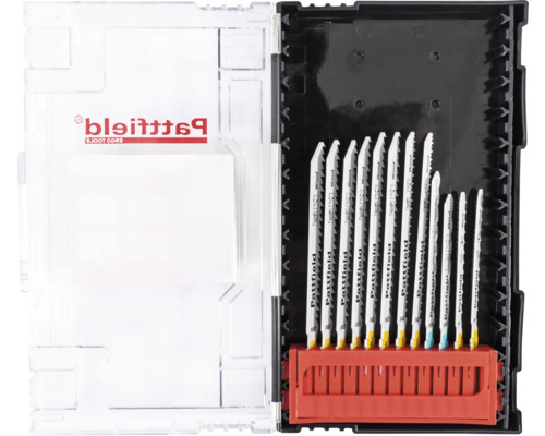 Lames de scie sauteuse Pattfield pour bois et métal dans une boîte de rangement