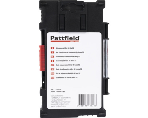 Pattfield Jeu d'embouts de tournevis 48 pièces