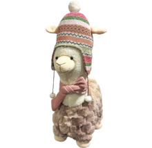 Peluche lama avec bonnet et écharpe