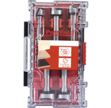 Pattfield Forstnerbohrer Set in transparenter Box mit Grössenangaben.
