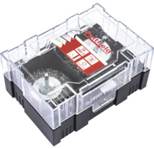 Pattfield CH40 Jeu de brosses métalliques pour outils dans une boîte en plastique transparente