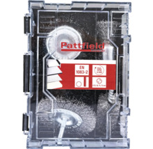 Jeu de brosses métalliques Pattfield dans un coffret de rangement transparent