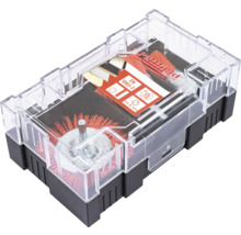 Jeu de brosses métalliques Pattfield dans une boîte de rangement transparente
