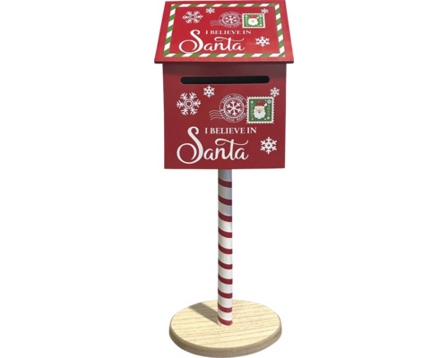 Boîte aux lettres pour courrier de Noël avec les mots Je crois au Père Noël.