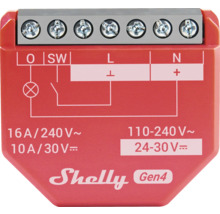 Shelly Gen4 Schaltaktor mit elektrischem Schaltplan
