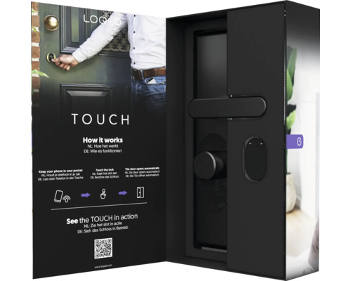 Loqed Touch Türschloss-Set in geöffneter Verpackung