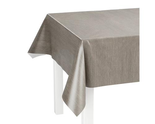 Tisch mit beiger Tischdecke