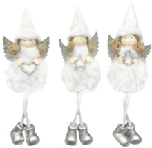 Trois anges de Noël comme décoration avec motif de cœur, d''étoile et de sapin