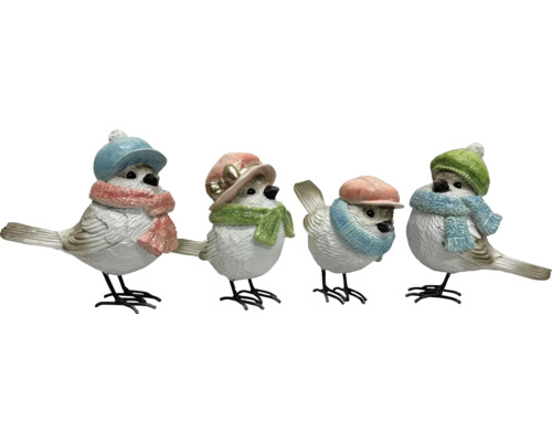 Figurines décoratives d''oiseaux avec bonnets et écharpes pour l''intérieur