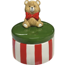 Vorratsdose mit Teddybär-Motiv und Streifen