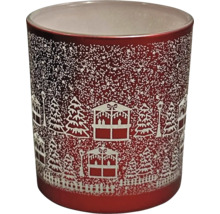 Windlicht mit Winterdorfmotiv