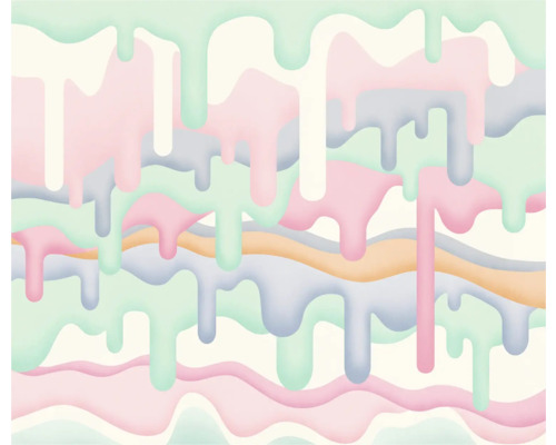 Illustration avec des dégradés de couleurs et des formes de gouttes