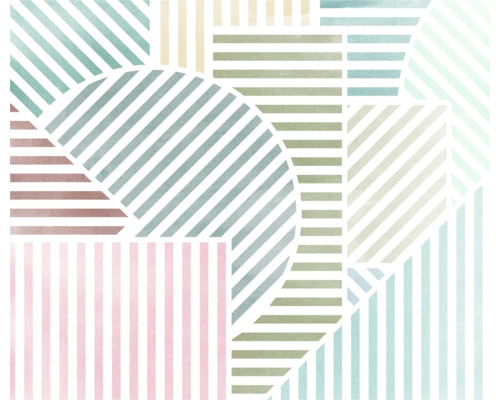 Motif abstrait avec rayures et formes géométriques