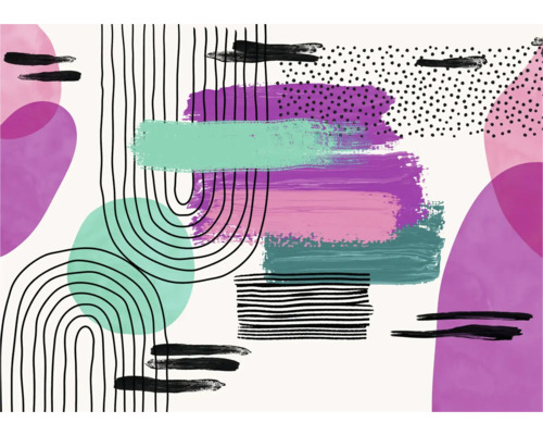 Décoration murale abstraite avec des lignes et des surfaces