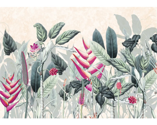 Illustration d''un monde végétal exotique comme décoration murale.