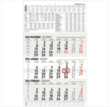 Zettler Kalender mit Monatsübersicht Dezember 2025, Januar und Februar 2026