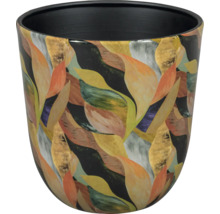 Pot de fleurs avec motif de feuilles