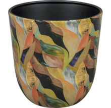 Pot de fleurs avec motif de feuilles