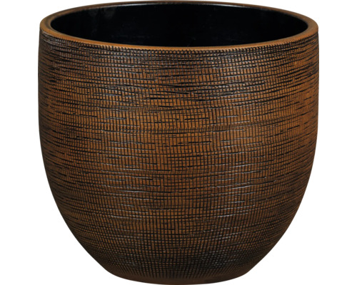 Passion for Pottery Cache-pot Le Havre Ø 48 H 45 cm marron Pot de fleurs décoratif avec surface structurée.