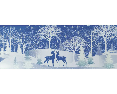 Winterlandschaft mit Bäumen und Rehen