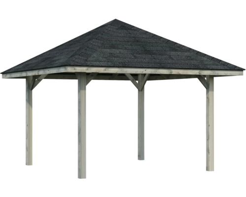 Pavillon Laube Palmako 300 x 300 mm bois gris Pavillon de jardin en bois avec toit en bitume