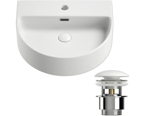 Lavabo en céramique avec garniture de vidange