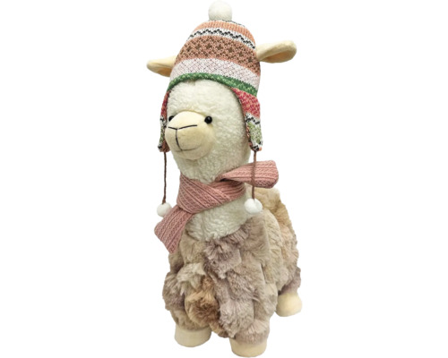 Plüschtier Lama mit Mütze und Schal