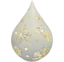 Lampe décorative en forme de goutte avec motif de flocon de neige