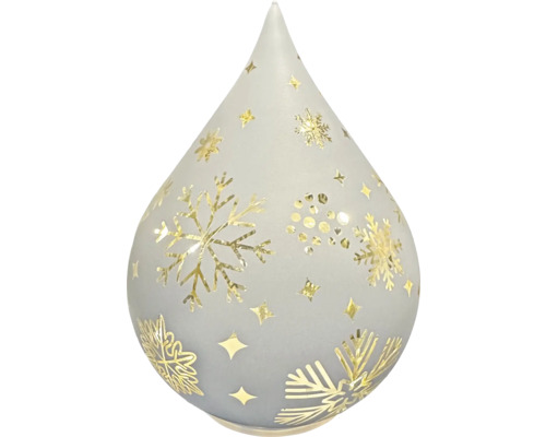 Lampe décorative en forme de goutte avec motif de flocon de neige