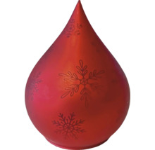 Lampe décorative rouge en forme de goutte avec motif de flocon de neige