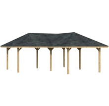 Pavillon en bois avec toit à deux pentes