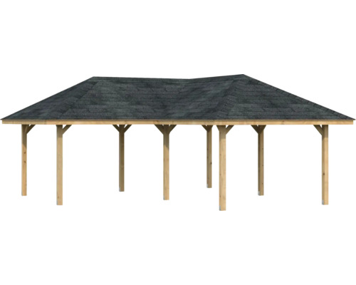 Pavillon en bois avec toit à deux pentes