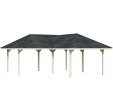 Pavillon de jardin en bois avec toit en bardeau bitumé