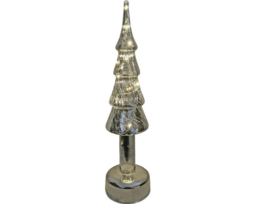 Sapin de Noël décoratif en verre avec éclairage intégré pour une ambiance festive